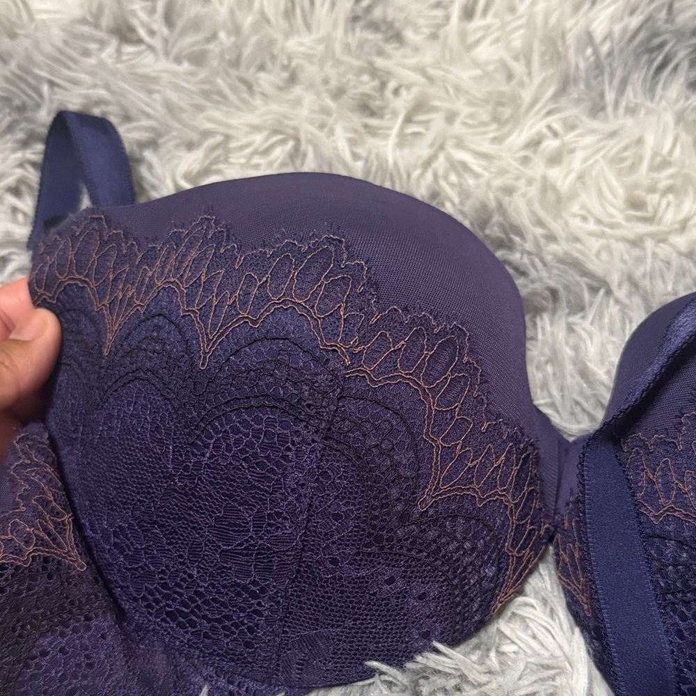 Luxurious Purple Lace Underwire Bra - Picture 7 of 11